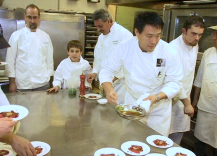 James Passafaro as a young boy plating dishes for the first time.